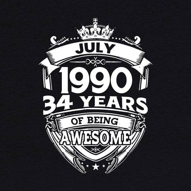 July 1990 34 Years Of Being Awesome 34th Birthday by Bunzaji